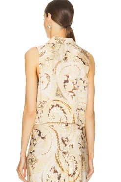 Amos Sleeveless Tie Blouse