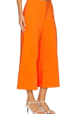 Andra High Rise Wide Leg Cropped Cuff Pant