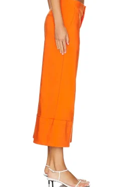 Andra High Rise Wide Leg Cropped Cuff Pant