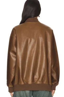 Ariel Faux Leather Bomber