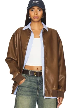 Ariel Faux Leather Bomber