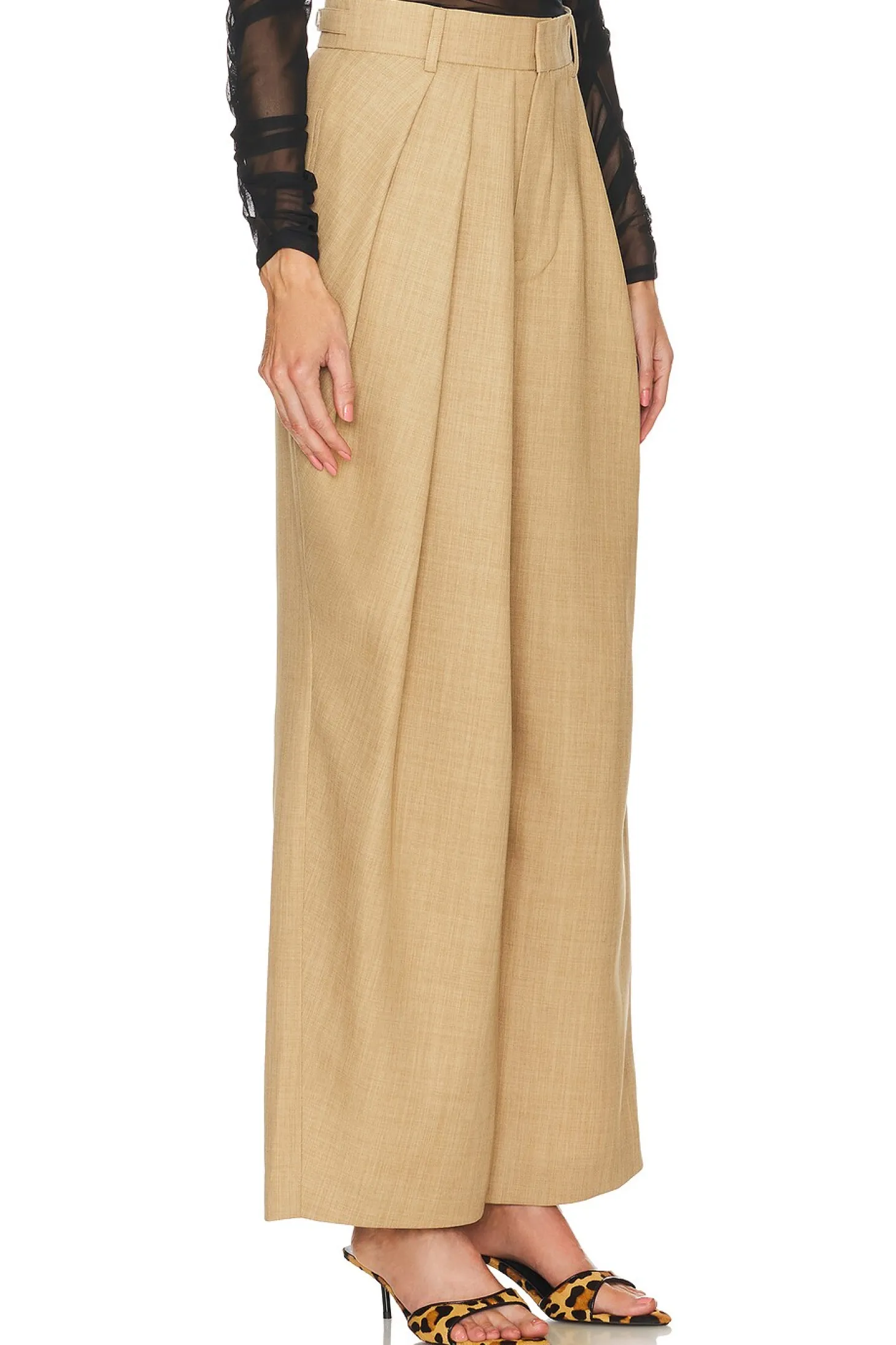 Asymmetric Pleated Pants