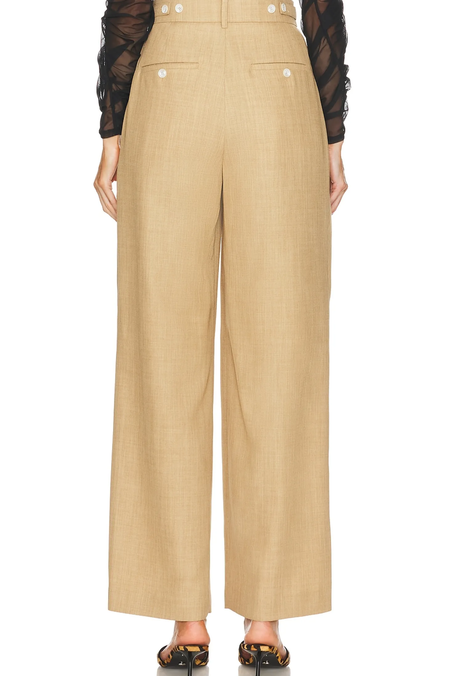 Asymmetric Pleated Pants