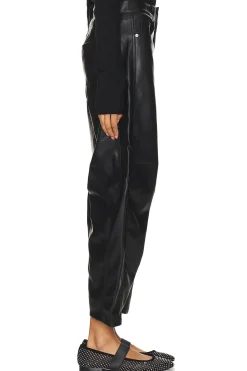 Barrel Leg Faux Leather Pant