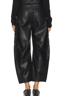 Barrel Leg Faux Leather Pant