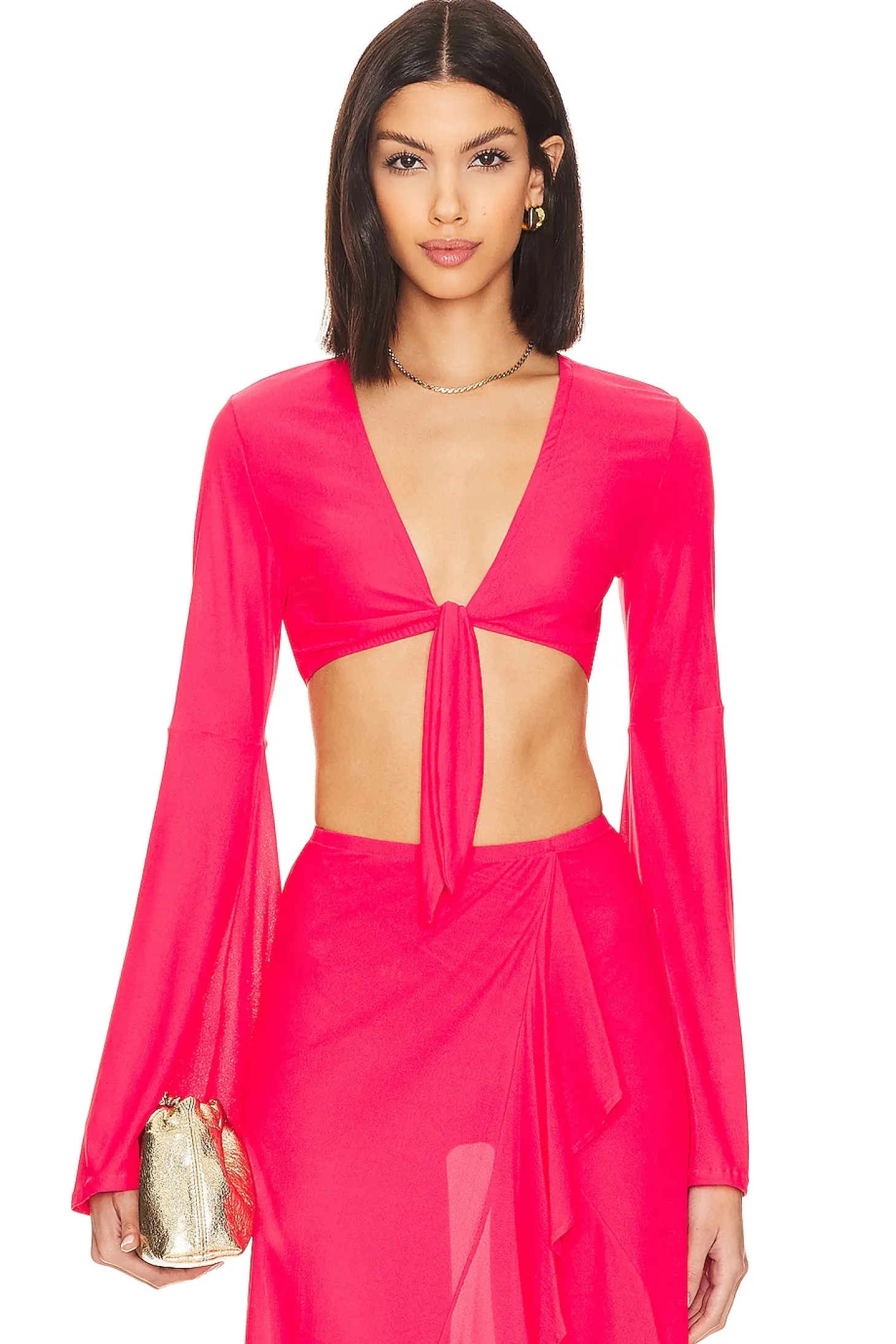 Bell Sleeve Crop Top