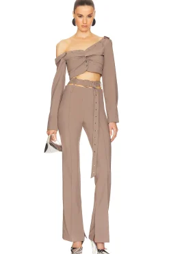 Belt Detailed Flare Trouser