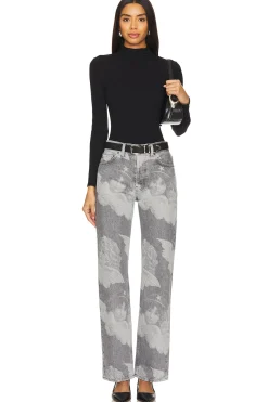 Black Angel Print Straight