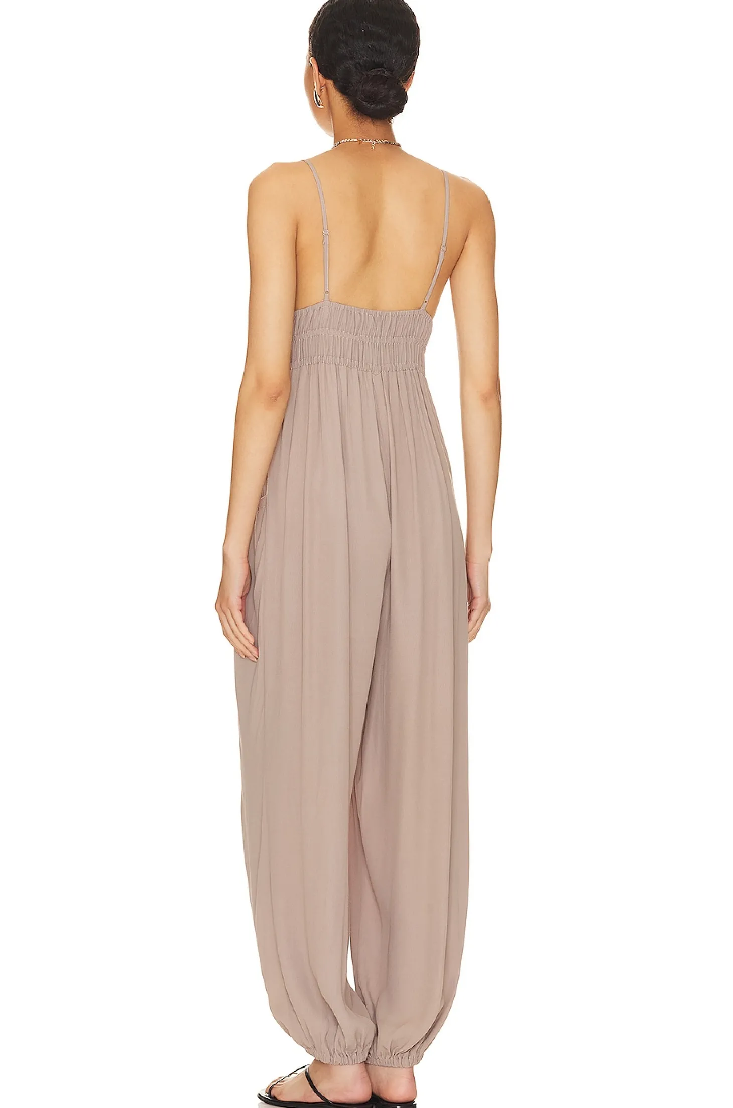 Black Smocked Jumpsuit