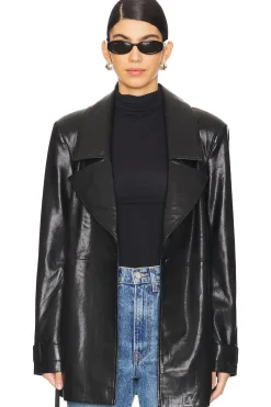 Bordeaux Faux Leather Blazer