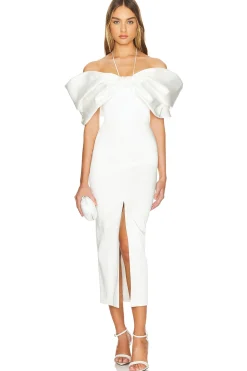 Bow Embellished Midi Dress