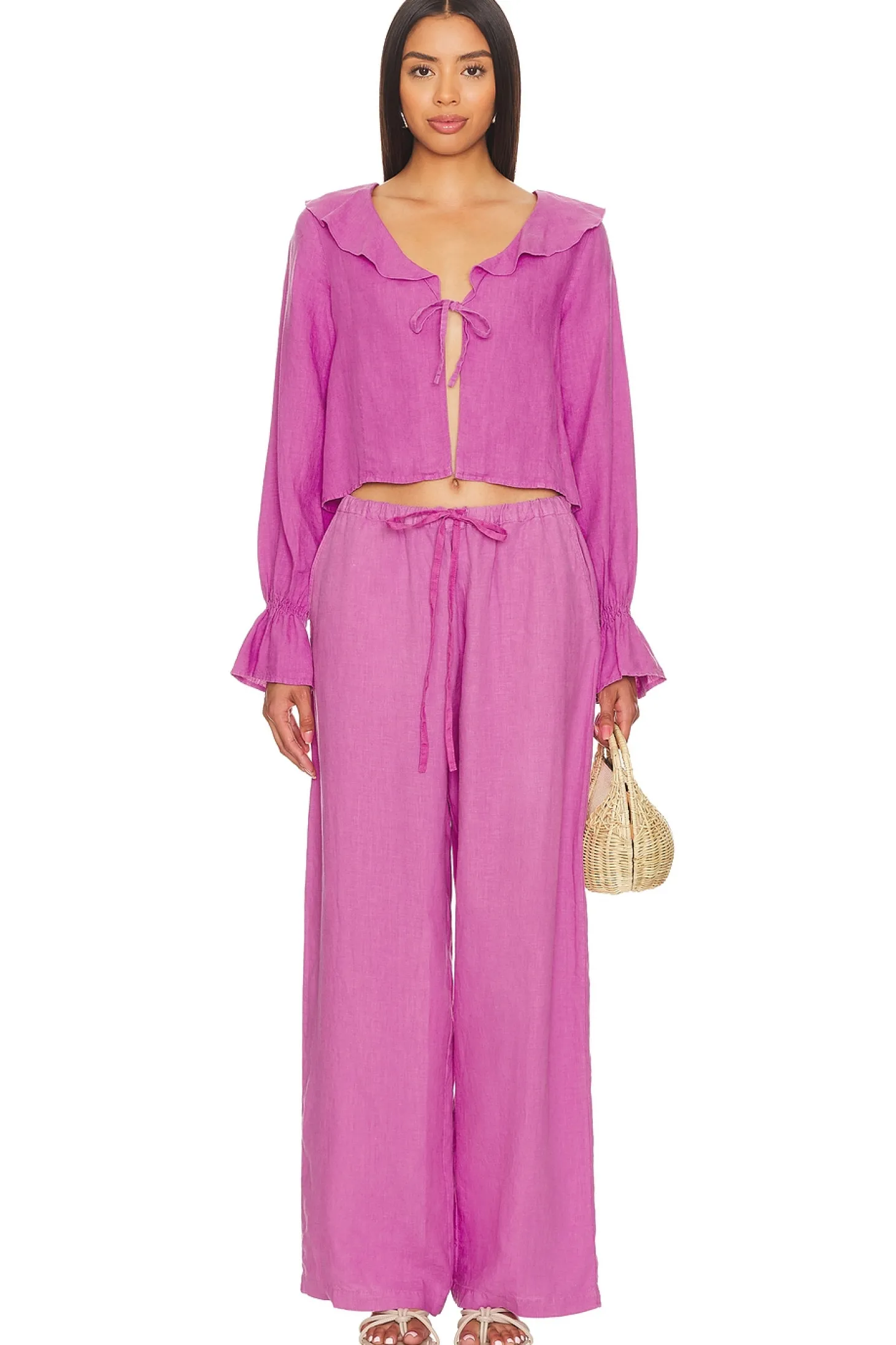 Camila Ruffle Tie Front Top