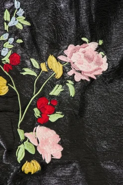 Carolyn Embroidered Vinyl Mini Dress