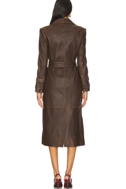Celina Leather Trench Coat