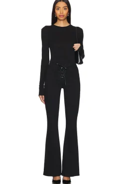 Charis High Rise Front Lace Up Flare Pant