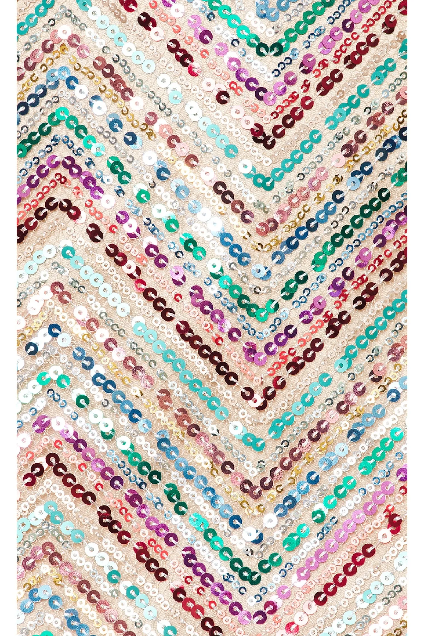 Chevron Sequins Strapless Top