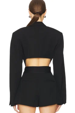 Cropped Blazer With Pointed Hem