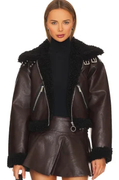 Cropped Sherpa Moto Jacket