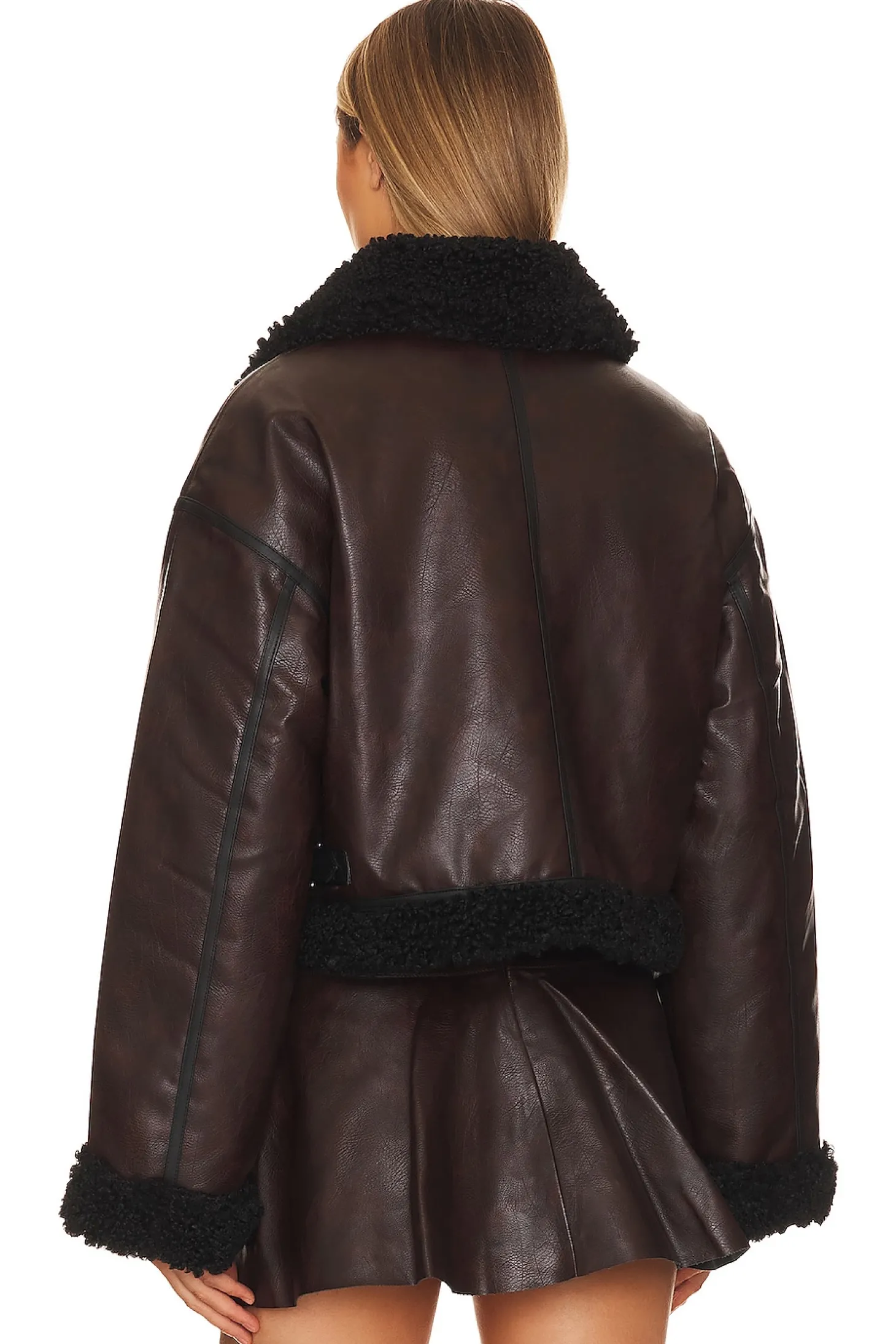 Cropped Sherpa Moto Jacket