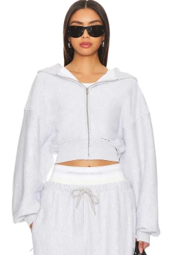 Cropped Zip Up Hoodie