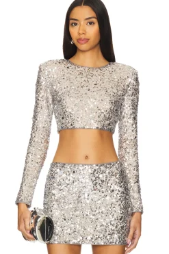 Crystal Sequin Cropped Top