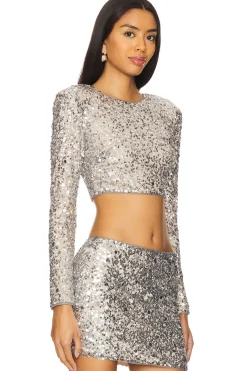 Crystal Sequin Cropped Top