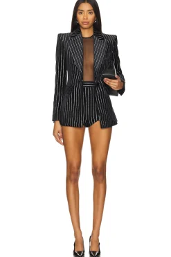 Crystal Velvet Single Breasted Fitted Blazer