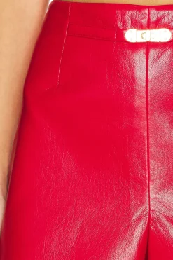 Danny Belted Faux Leather Shorts