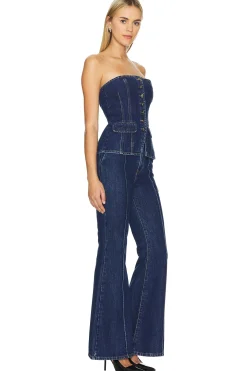 Denim Bandeau Jumpsuit