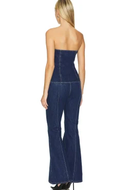 Denim Bandeau Jumpsuit