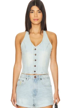 Denim Halter Top