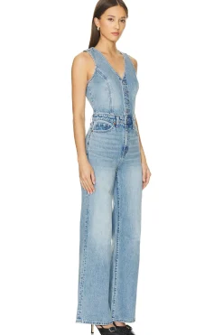 Denim Vest Wideleg Jumpsuit