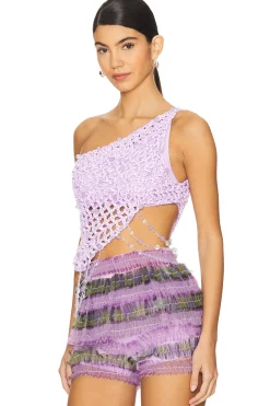 Diagonal Crochet Beaded Top