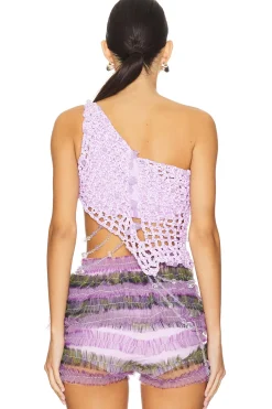 Diagonal Crochet Beaded Top