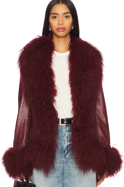 Dorothy Leather Coat With Fur Trim