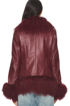 Dorothy Leather Coat With Fur Trim