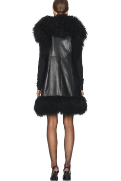 Dorothy Shearling Midi Hooded Vest