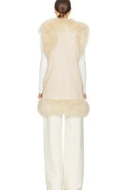 Dorothy Shearling Suede Midi Vest