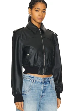 Dylan Faux Leather Bomber Jacket