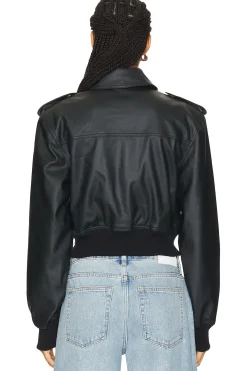 Dylan Faux Leather Bomber Jacket