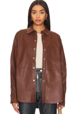 Easy Rider Faux Leather Shacket