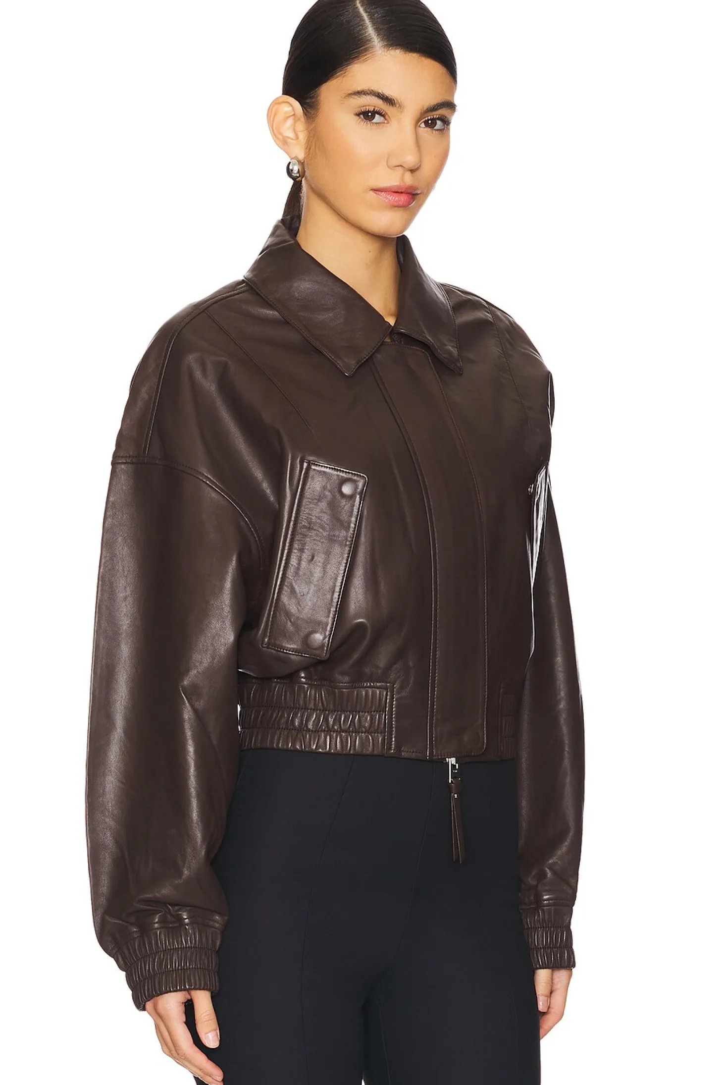 Ella Leather Bomber