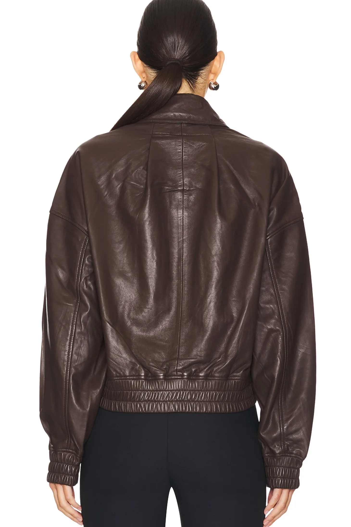 Ella Leather Bomber