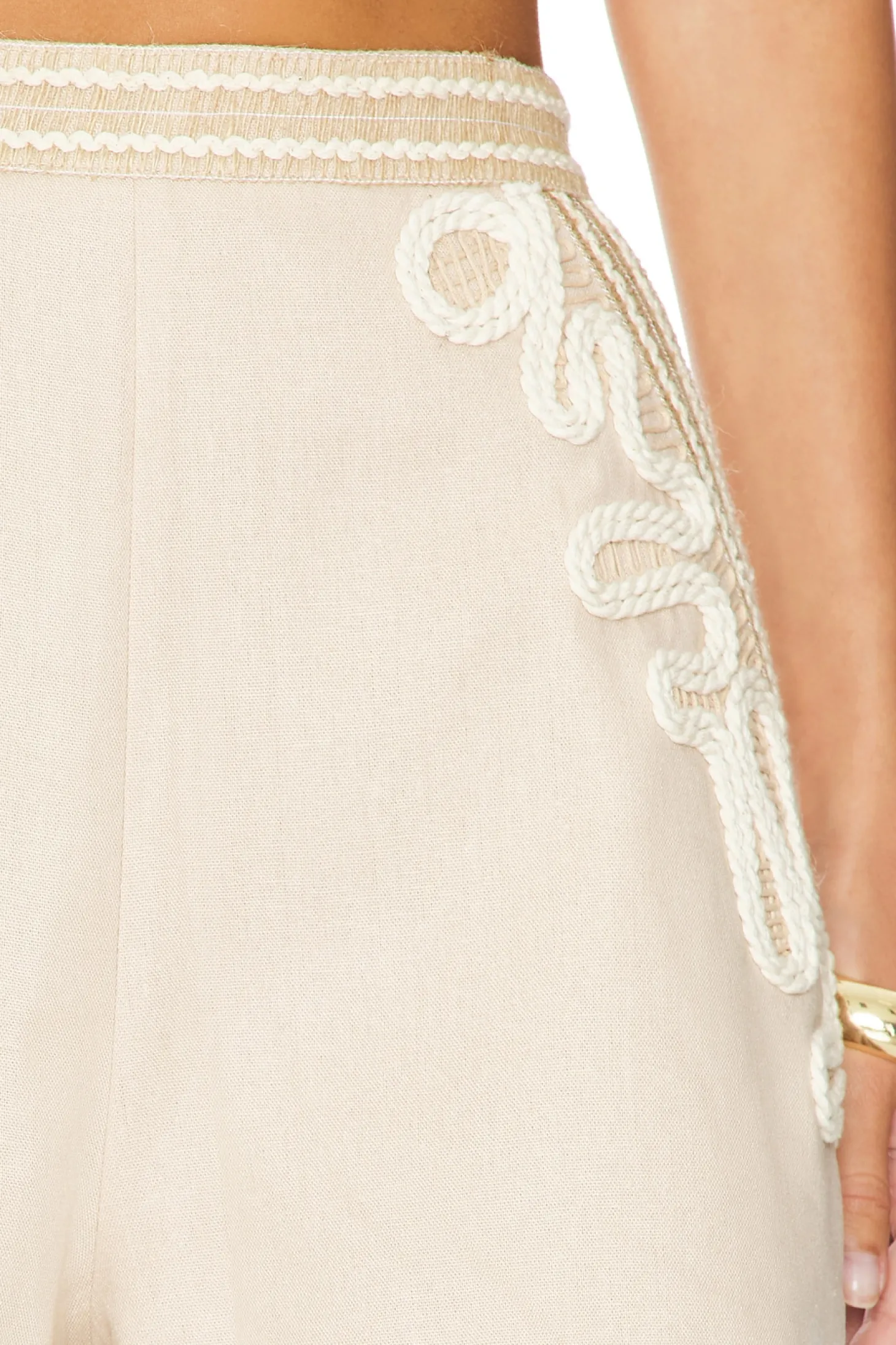 Embroidered Linen Shorts