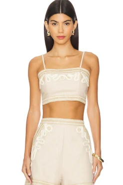 Embroidered Linen Top