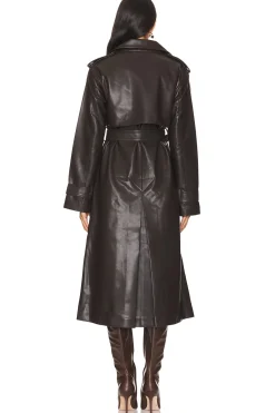 Estelle Vegan Leather Trench Coat