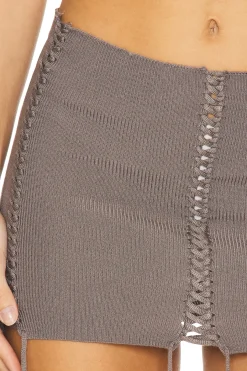 Extreme Mini Lace Up Knit Skirt