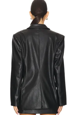 Farrell Faux Leather Blazer