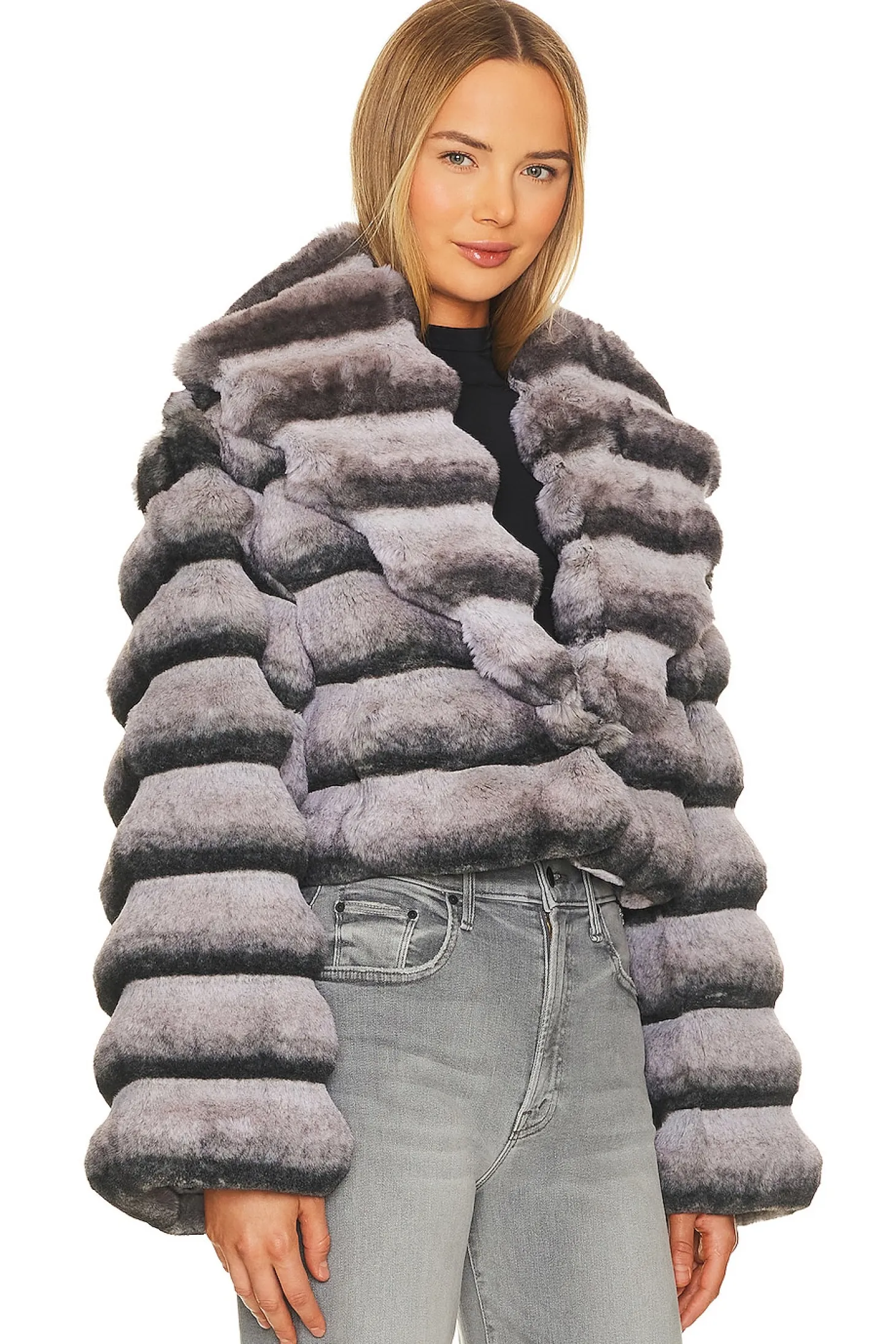 Faux Fur Chinchilla Jacket