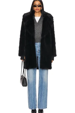 Faux Fur Mid Coat 34"